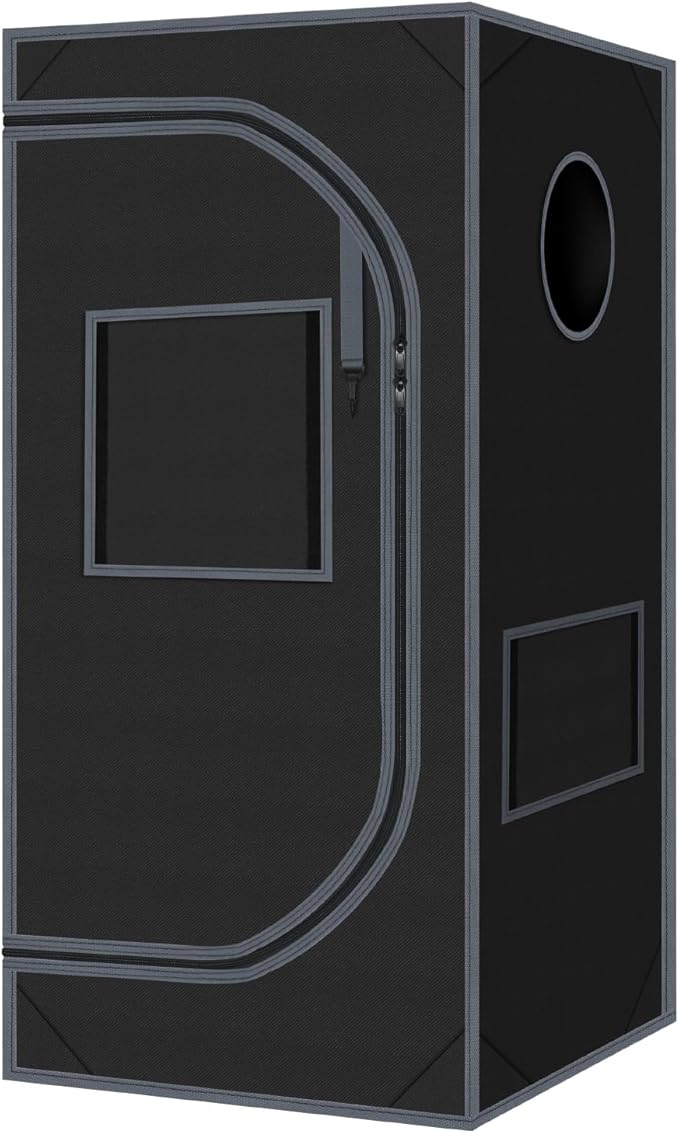 24"x24"x55" Grow Tent for Indoor Plants 600D Mylar Hydroponic High Reflective GrowTents for Plant Fruit Flower Veg Growing by Zazzy