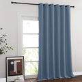 NICETOWN Room Divider Curtain 132 Inches Long, Wide Blackout Sliding Door Curtain for Bedroom, Room Darkening Privacy Window Curtain for Patio Door (1 Panel Set, Stone Blue, 80 x 132 Inch) by NICETOWN