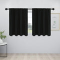 Easy-Going Rod Pocket Blackout Curtains for Bedroom, Room Darkening Window Curtains for Living Room, Thermal Insulated Noise Reduction Solid Window Drapes, 2 Panels(42x36 in, Black) by Easy-Going
