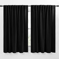 NICETOWN Halloween Black Out Curtain Panels for Bedroom - (Black Color) W70 x L63, 1 Pair, Thermal Insulated Blackout Draperies Window Treatment by NICETOWN