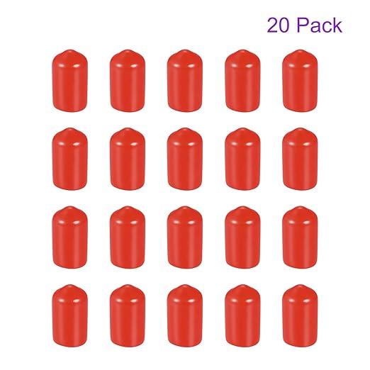 DMiotech 20 Pack 5/16" ID Red Screw Thread Protectors Rubber End Caps Bolt Covers for Screw Bolt Furniture Pipe - Image 6