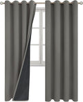 BGment Grey Blackout Curtains for Bedroom Window 84 Inch Length 2 Panels Set, 100% Light Blocking Thermal Insulated Grommet Drapes for Living Room Darkening with Black Liner, 52 Inch Wide Each by BGment