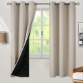 BGment Thermal Insulated 100% Blackout Curtains for Bedroom with Black Liner, Double Layer Full Room Darkening Noise Reducing Grommet Curtain (42 x 72 Inch, Cashmere, 2 Panels) by BGment