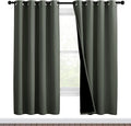 NICETOWN 100% Blackout Window Curtain Panels, Full Light Blocking Drapes with Black Liner for Nursery, 72-inch Drop Thermal Insulated Draperies (Dark Mallard, 2 Pieces, 46-inch Wide Per Panel) by NICETOWN
