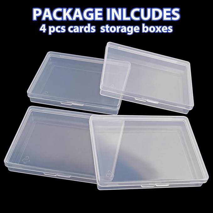 4 Pcs Mini Trading Card Case Clear Plastic Storage Box Game Card Deck Box Cards Holder Box Plastic Organizer Container for Bankcard Bussiness Cards - Image 5