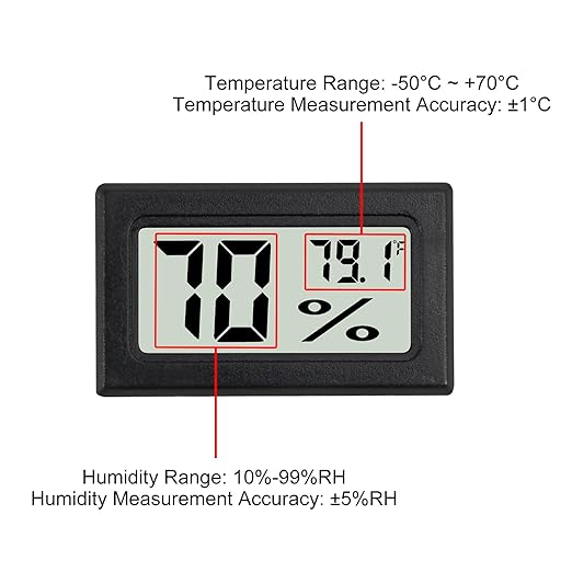 3Pcs Mini Digital Thermometer Hygrometer Electronic Temperature Humidity Gauge Meters Indoor LCD Display Fahrenheit for Greenhouse,Garden,Car Cellar and Office - Image 3
