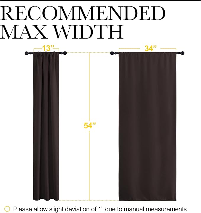 NICETOWN Kitchen Curtains Thermal Insulated Curtains & Drapes, Small Window Blackout Curtain Panels for Girls Room (Toffee Brown, 34" Wide x 54" Long, 2 Panels) - Image 7