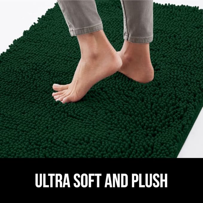 GORILLA GRIP SOAKSTOPPER Dog Door Mat, Machine Washable Rug Absorbent Doormat Captures Moisture Mud Dirt, Quick Dry Soft Chenille Entryway Rugs Indoor Entrance Mats for Dog Paws, 24x17 Deep Green - Image 8