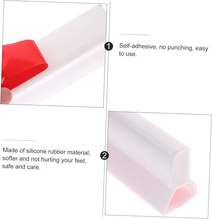 Tofficu Water Absorber for Bathroom Sink Drain Strip Shower Baffle Peel and Stick Shower Guard - Image 7