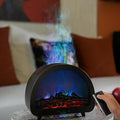 Fireplace Flame Air Diffuser Humidifier,12 Colors Aromatherapy Essential Oil Diffuser with 1H/3 H/5 H Timer,200ml Noiseless Cool Mist Ultrasonic Aroma Humidifier for Home,Bedroom,Office,Yoga (Black) by HFLWYWD