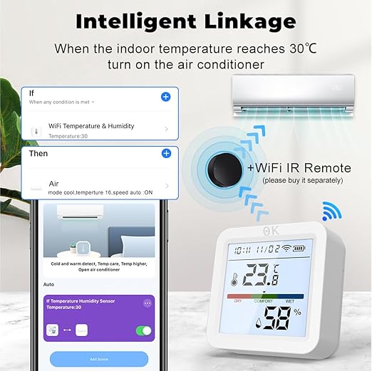 Zero Kelvin WiFi Smart Temperature & Humidity Sensor – App-Controlled Thermometer Hygrometer with Backlight & Smart Alerts - Image 5