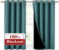 NICETOWN Small 100% Blackout Curtains with Black Liners, Thermal Insulated 2-Layer Lined Drapes, Energy Efficiency Window Draperies for Dining Room (Sea Teal, 2 Panels, 52-inch W by 45-inch L) by NICETOWN