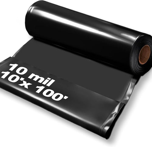 10'x100' Crawl Space Vapor Barrier, 10mil Film Black Plastic Sheeting - Thick Plastic Sheeting, Heavy Duty Polyethylene Film, Drop Cloth Vapor Barrier Covering for Crawl Space, Garden, Basement by Noliven