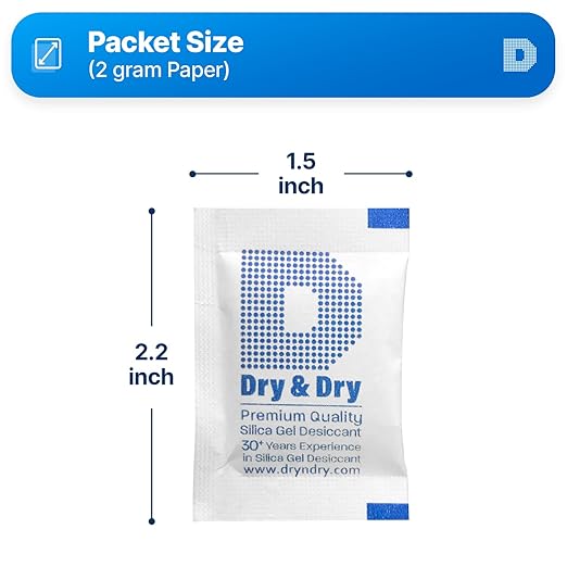 Dry & Dry 2 Gram [7000 Packets] Silica Gel Packets Desiccants, Silica Packets - Rechargeable Silica Gel Packs, Silica Gel Packets, Desiccants Packets, Silica Gel - Image 6