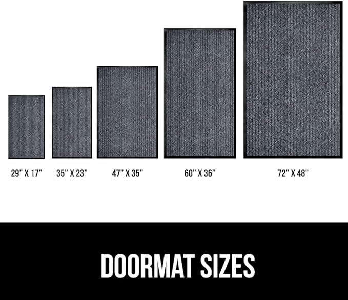 GORILLA GRIP Waterproof Traffic Guard Door Mat, 47x35, Heavy Duty Entryway Mats, Strong Backing Commercial Utility Rugs for Office Hallway, Garage Floor and Home, Low Profile Carpet, Charcoal Gray - Image 6