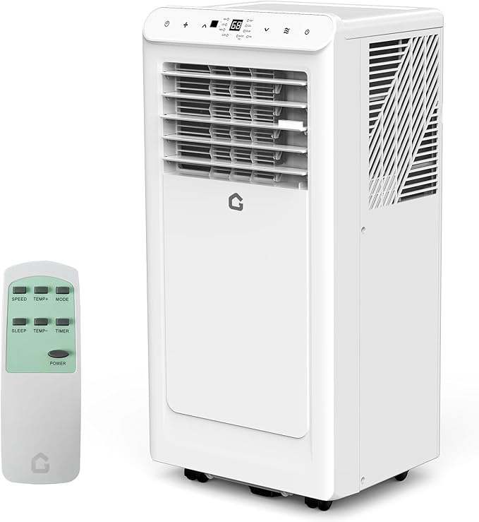 12,000 BTU Portable Air Conditioner with Remote Control – 3 in-1 Cooling, Fan, and Dehumidifying Functions, Fast Cooling for Up to 550 Sq. Ft., Low Noise, Sleep Mode & 24-Hour Timer by GarveeHome