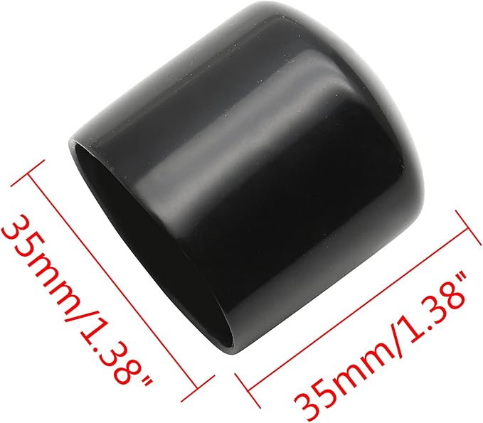12Pcs Round PVC End Caps, 1-3/8" (35mm) Vinyl Flexible Bolt Chair Leg Caps Plastic Chair Leg Protectors for Furniture Legs, Tube, Handrail (Black) - Image 2