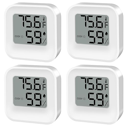 Digital Hygrometer Thermometer for Room Temperature Humidity Meter Indoor Thermometer Accuracy Calibration LCD Temperature Sensor, Bedroom, Baby Room, Office, Greenhouse, Cellar by KESHIDE