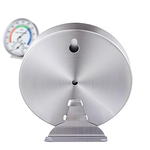 Hygro-Thermometer Stainless Steel 5 Inch Colorful Dial Indoor Outdoor Hygrometer Thermometer Analog Hygrometer Thermometer Humidity Temperature Indicator for Home, Office, Garden, Patio, Warehouse - Image 5