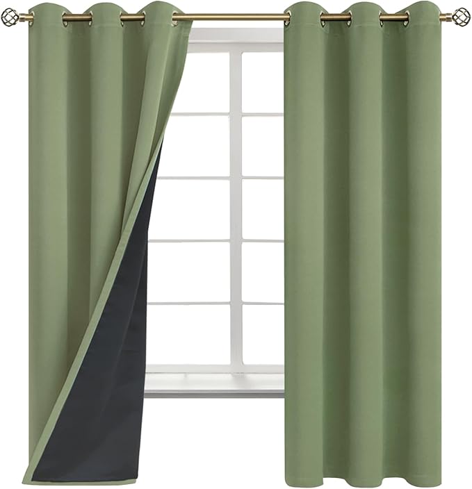 BGment Grass Green Blackout Curtains for Bedroom Spring Curtains for Living Room 63 Inch Length 2 Panels Set, Thermal Insulated Full Room Darkening Soundproof Grommet Drapes (42 x 63 Inch, 2 Panels) - Image 8