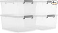 Citylife 33 Qt. Plastic Storage Bins with Lids Large Stackable Storage Containers for Organizing Clear Durable Storage Box, 4 Pack by Unknown