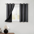 BGment Short Blackout Curtains 40 Inch Length 2 Panels, Thermal Insulated Total Light Blocking Curtains for Bedroom, Grommet Window Drapes with Thick Black Liner, 42 Inch Wide Each Panel, Dark Grey by BGment