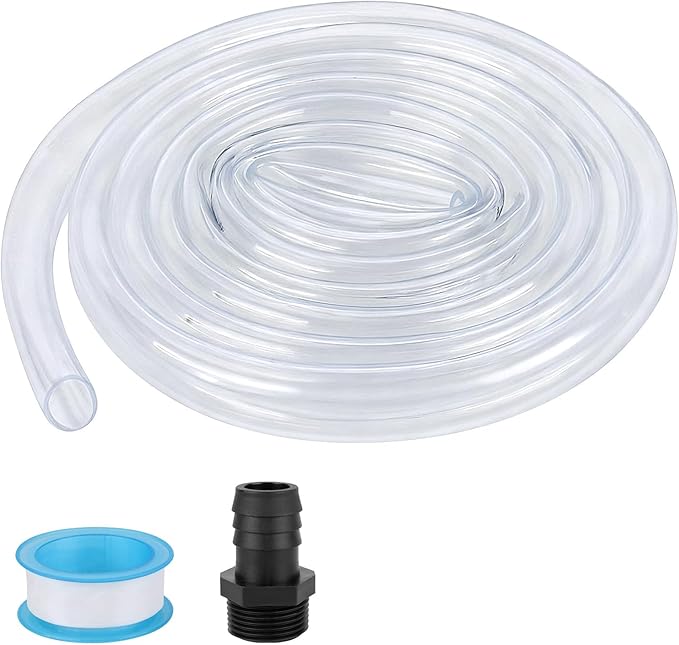 5692 Dehumidifier Drain Hose 3/4 Clear Vinyl Tubing 10 Feet & Dehumidifier Drain Connection Fitting for Aprilaire Whole-House E-Series Pro Dehumidifiers E070 E080 E100 E130 Drain Tube by Unknown