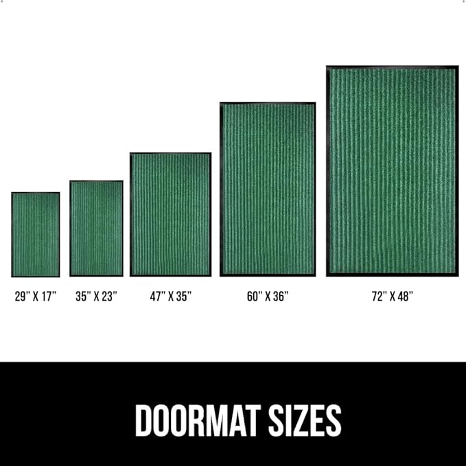 GORILLA GRIP Waterproof Traffic Guard Door Mat, 35x23, Heavy Duty Entryway Mats, Strong Backing Commercial Utility Rugs for Office Hallway, Garage Floor and Home, Low Profile Carpet Runner, Green - Image 6