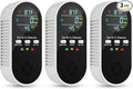 5-in-1 Carbon Monoxide Detectors, Natural Gas Leak Detector, Plug-in & Battery Backup Co Detector, HD Digital Display, CO Gas Temp Humidity Sensor, 3-Pcs, Black by VilfeLLC