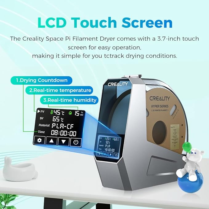 Official Creality Filament Dryer, Space Pi Filament Dryer, 360° Fast Heating 3D Printer Filament Dry Box, Filament Storage with 110W PTC Heater LCD Touch Screen One-Key Set - Image 3