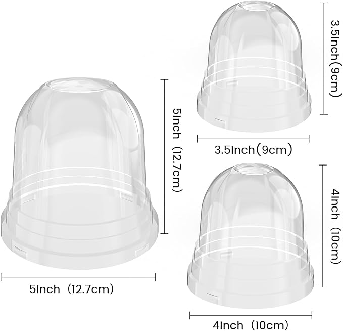 36 Packs 5/4/3.5 Inch Clear Plant Pot Humidity Domes, Transparent Seedling Domes Compatible with 5/4/3.5 Inch Reinforced Nursery Pots - Image 2
