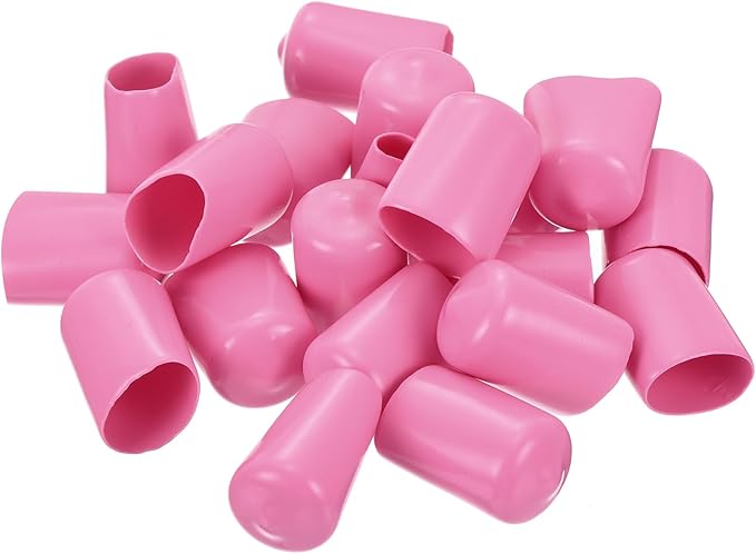 uxcell 20pcs Rubber End Caps 14mm ID Vinyl PVC Round Tube Bolt Cap Cover Screw Thread Protectors Pink - Image 4