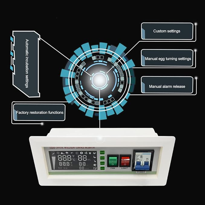 XM‑18SD Egg Incubator Controller Large-Screen 5 Modes Intelligent Temperature Humidity Control Thermostat for Chicken Goose Duck(0-99℃ 0-99% Rh)(110V) - Image 5