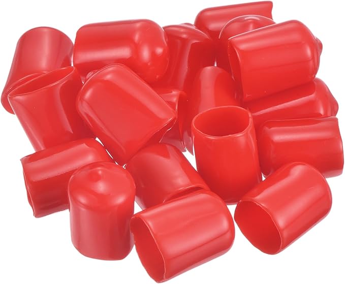 uxcell 20pcs Rubber End Caps 14.5mm ID Vinyl Round Tube Bolt Cap Cover Thread Protectors Red - Image 4