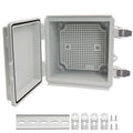Electrical Box, Outdoor Waterproof Box IP67 Junction Box with Mounting Plate,ABS Plastic Project Box Power Cord Enclosure Grey 5.9" Dx5.9 Wx3.5 H by LuSumtly