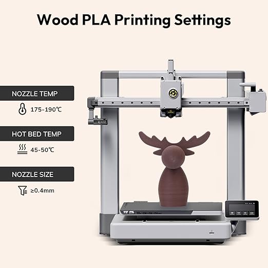 AMOLEN Wood PLA Filament Bundle 3D Printer Filament Wood Sets,Dark Walnut/White Oak/Cherrywood/Green Sandalwood Natural Color 3D Printing Filament PLA Filament 1.75mm, 200g*4 Spools - Image 5