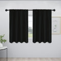 Easy-Going Rod Pocket Blackout Curtains for Bedroom, Room Darkening Window Curtains for Living Room, Thermal Insulated Noise Reduction Solid Window Drapes, 2 Panels(42x45 in, Black) by Easy-Going