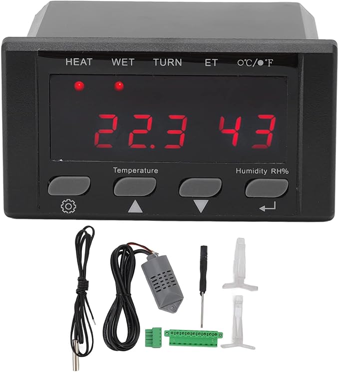 HT-10 Egg Incubator Temperature Controller, 220V/110V Digital Temperature Controller Full Automatic Control Incubator Temp Humidity Controller by Unknown