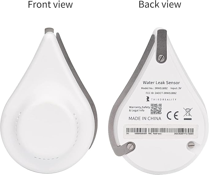 THIRDREALITY Zigbee Water Leak Sensor with Dripping Detection 2 Pack, 120 dB Alarm, App Notifications Enabled When Work with Home Assistant and Compatible Zigbee HUB, Batteries Included - Image 2