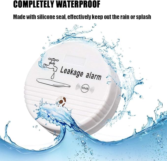 WER Water Leak Alarm Sensor, Battery Operated Leak Alert, 90dB Water Detector for Basements, Bathrooms, Laundry Rooms, Kitchens, Garages and All Office Areas (Shipped Without Battery, 2 Pack) - Image 8