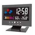 ikaufen Weather Station Wireless Indoor Thermometer Temperature Desk Digital Alarm Clock Weather Thermometer LED Temperature Humidity Monitor by ikaufen