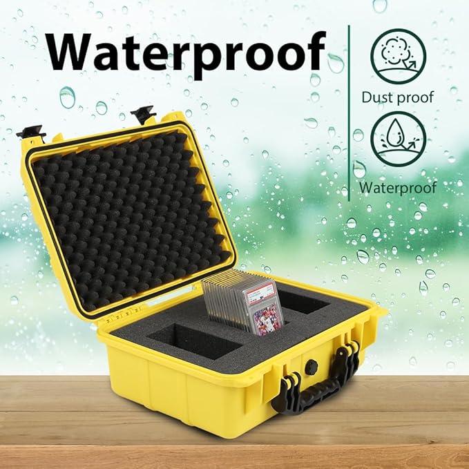 G-PLUS Graded Card Storage Box Compatible with BGS PSA SGC FGS Weatherproof Graded Sports Trading Cards(Large, Orange & Yellow) - Image 3