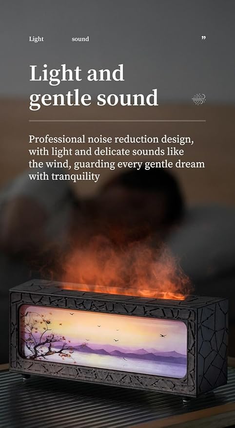 Fireplace Flame Essential Oil Diffuser - 7 Color LED Ultrasonic Aromatherapy Humidifier, 250ml, with Timer, Suitable for Home, Bedroom, Office, Yoga (C08B) - Image 3