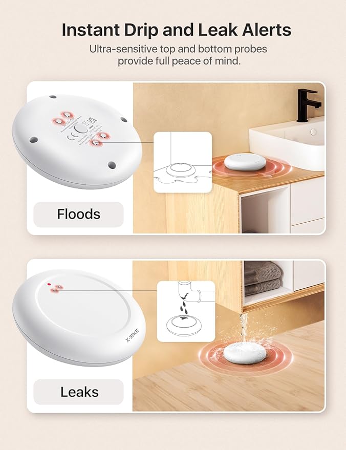 X-Sense Wi-Fi Water Leak Detector (SBS50 Base Station Required), 3 SWS0A Water Sensors - Image 5