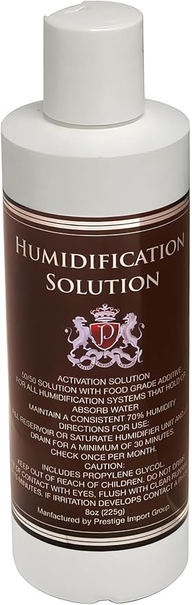 Humidor Solution 8 oz - Humidifier Liquid - Premium Humidifier Solution Formula - 70% RH by PrestigeImportGroup