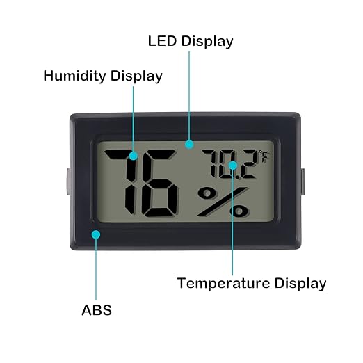4 Pack Mini Hygrometer Thermometer Digital Electronic Temperature Humidity Meters Gauge Indoor Humidity Monitor LCD Display Fahrenheit (℉) for Greenhouse,Garden,Cellar,Closet,Humidors - Image 4