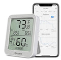 Govee Bluetooth Digital Hygrometer Indoor Thermometer, Room Humidity and Temperature Sensor Gauge with Remote App Monitoring, Large LCD Display, Notification Alerts, 2 Years Data Storage Export, Grey by Govee