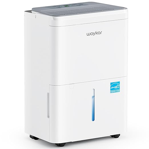Waykar 2000 Sq. Ft. Energy Star 2025 Dehumidifier for Basement & Home, Adjusts from 15% RH With Drain Hose, Ultra Quiet 35 dB for Bedroom & Bathroom by Waykar