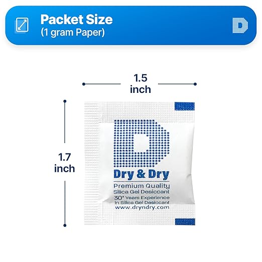 Dry & Dry 1 Gram [5000 Packets] Silica Gel Packets Desiccants, Silica Packets - Rechargeable Silica Gel Packs, Desiccants Packets, Silica Gel - Image 2