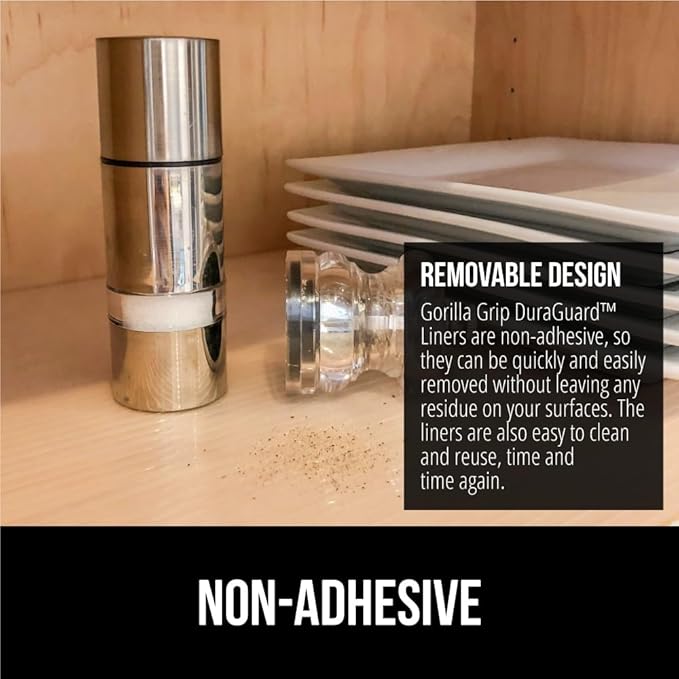 GORILLA GRIP DuraGuard Shelf Liner, 17.5x20 Non-Adhesive Cabinet Liners for Kitchen Drawers, Shelves, Refrigerator, Pantry Storage, Bathroom Closet, Durable Waterproof BPA Free Ribbed Plastic, Clear - Image 5